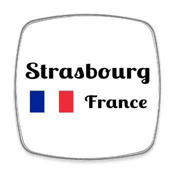 Strasbourg France- Stylish prints - Square fridge magnet - white - Front