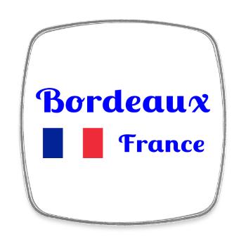 Bordeaux France- Imprimés stylés - Magnet carré - blanc - Devant