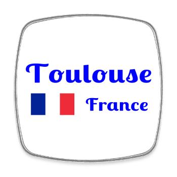 Toulouse France- Stylish prints - Square fridge magnet - white - Front
