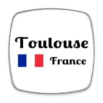 Toulouse France- Stylish prints - Square fridge magnet - white - Front