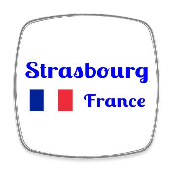 Strasbourg France- Stylish prints - Square fridge magnet - white - Front