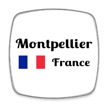 Montpellier, Frankreich - Stilvolle Drucke - Viereckiger Kühlschrankmagnet - Weiß - Vorne