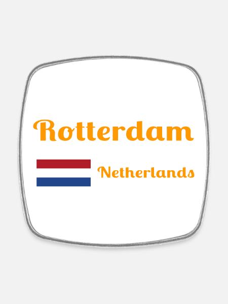 Rotterdam Pays-Bas - Imprimés élégants - Magnet carré - blanc