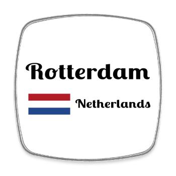 Rotterdam Niederlande - Stilvolle Drucke - Viereckiger Kühlschrankmagnet - Weiß - Vorne