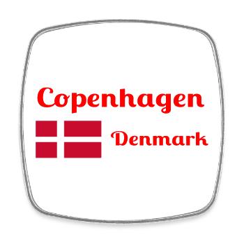 Copenhagen Denmark - Stylish prints - Square fridge magnet - white - Front