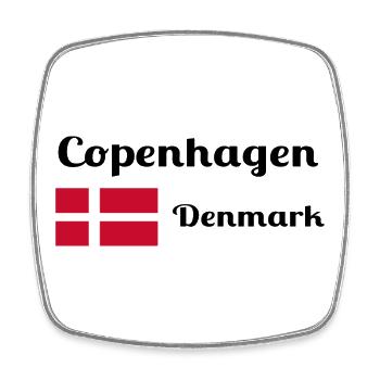 Copenhagen Denmark - Stylish prints - Square fridge magnet - white - Front