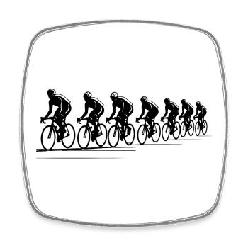 Radfahrer Zeichnung - Viereckiger Kühlschrankmagnet - Weiß - Vorne