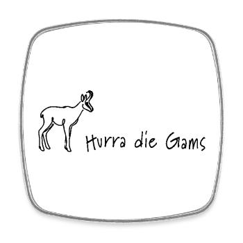 hurra die gams apres ski party hütte schifahren - Viereckiger Kühlschrankmagnet - Weiß - Vorne
