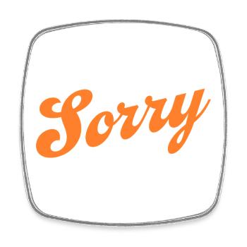 Sorry – Minimalistisches Statement - Viereckiger Kühlschrankmagnet - Weiß - Vorne