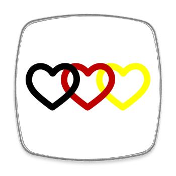 Herzen Deutschland - Viereckiger Kühlschrankmagnet - Weiß - Vorne