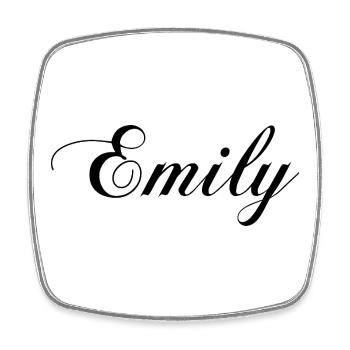 Emily - T-shirts, mugs and bags with your name on it - Square fridge magnet - white - Front