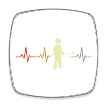 Baker stick figures heart palpitations - Square fridge magnet - white - Front