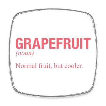 GRAPEFRUIT Pampelmuse - Viereckiger Kühlschrankmagnet - Weiß - Vorne