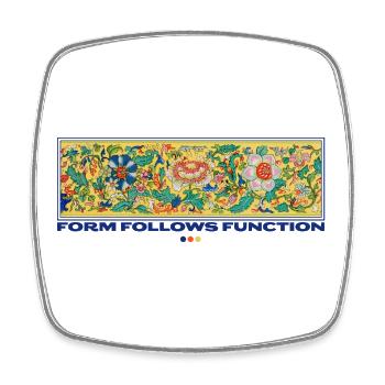 Form Follows Function Floral Art - Square fridge magnet - white - Front