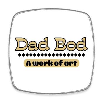 Dad Bod – Artful statement for fathers - Square fridge magnet - white - Front