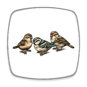 Three little birds - Square fridge magnet - white - Front