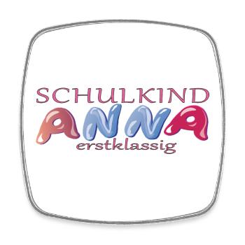 Schulkind Anna Schule - Viereckiger Kühlschrankmagnet - Weiß - Vorne