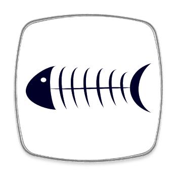 SARDINE. FISH. APRIL FOOL. EASTER. SEA - Square fridge magnet - white - Front