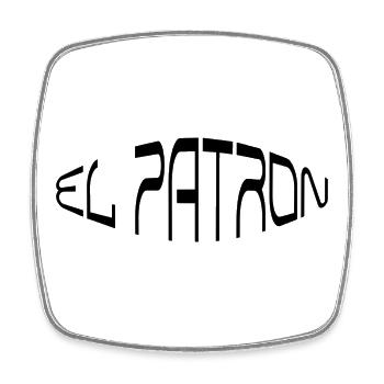 El Patron – Der Macher Look - Viereckiger Kühlschrankmagnet - Weiß - Vorne