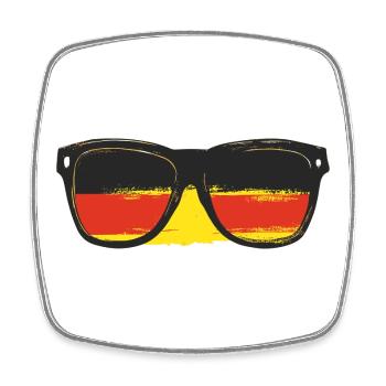 Sonnenbrille Deutschland Flagge - Viereckiger Kühlschrankmagnet - Weiß - Vorne