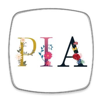 Pia - Magnet carré - blanc - Devant