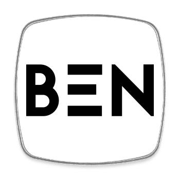 Prénom Ben - Magnet carré - blanc - Devant