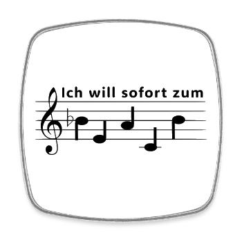 Ich will sofort zum Beach - Noten Notenschrift - Viereckiger Kühlschrankmagnet - Weiß - Vorne