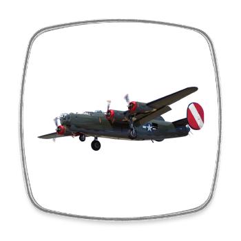 Bomber B-24 Liberator - Viereckiger Kühlschrankmagnet - Weiß - Vorne