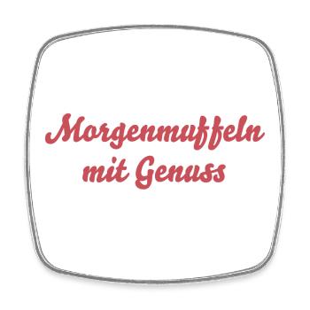 Morning grouches with pleasure - Square fridge magnet - white - Front