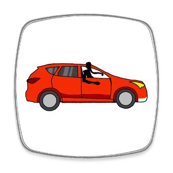 En voiture Simone - Magnet carré - blanc - Devant