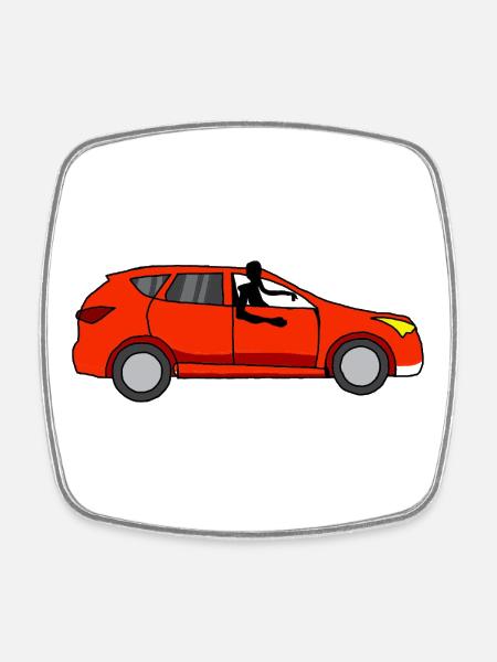 By car Simone - Square fridge magnet - white