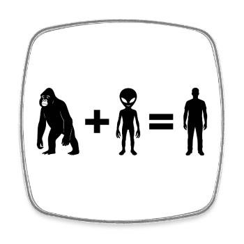 Evolution 2.0 by Falsches Design - Viereckiger Kühlschrankmagnet - Weiß - Vorne