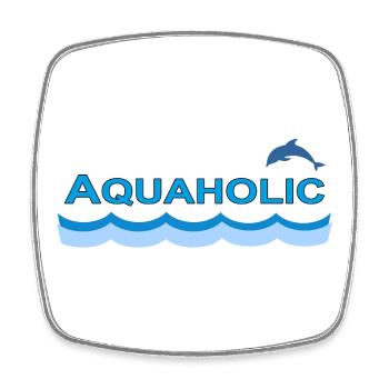 AQUAHOLIC - Viereckiger Kühlschrankmagnet - Weiß - Vorne