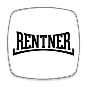 Rentner (Rente / Ruhestand / Konkav / Black) - Viereckiger Kühlschrankmagnet - Weiß - Vorne