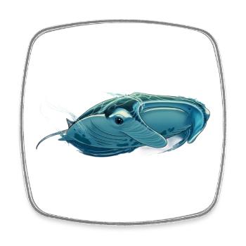 Majestätischer Mantarochen II : Anmut unter Wasser - Viereckiger Kühlschrankmagnet - Weiß - Vorne