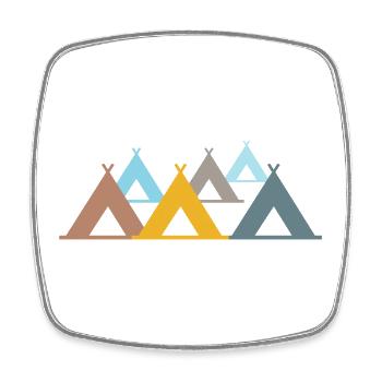 Tents Tent Camping Outdoor Summer Leisure Camper - Square fridge magnet - white - Front