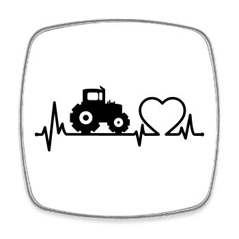 Tracteur Heartbeat Farmer - Magnet carré - blanc - Devant