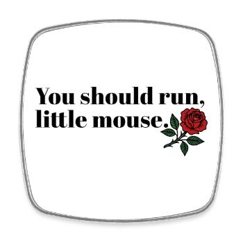 Run Baby Run – Design sombre de Booktok - Magnet carré - blanc - Devant