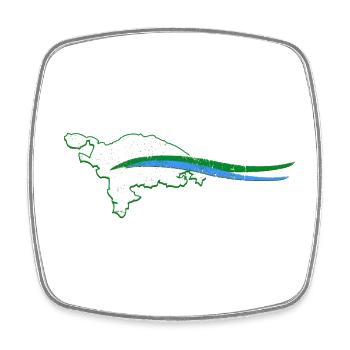 Thurgau Kanton Umriss mit Welle - Viereckiger Kühlschrankmagnet - Weiß - Vorne