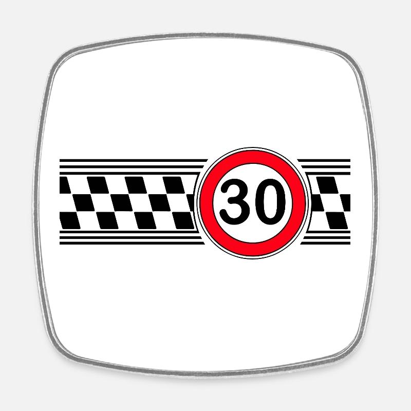 Racing Flag 30th Anniversary - Square fridge magnet - white