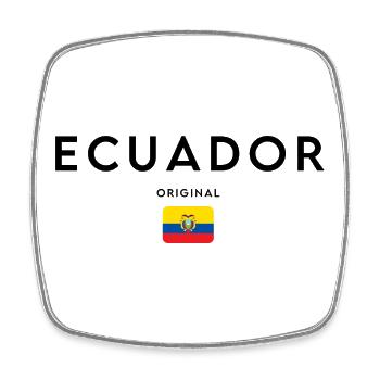 Ecuadorian pride, minimalist sleek design - Square fridge magnet - white - Front