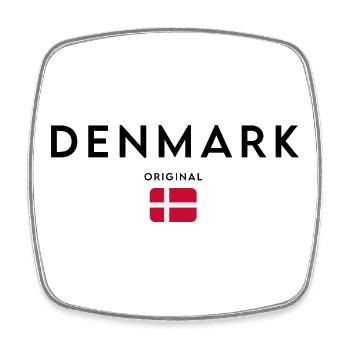 Danish pride, minimalist sleek design - Square fridge magnet - white - Front