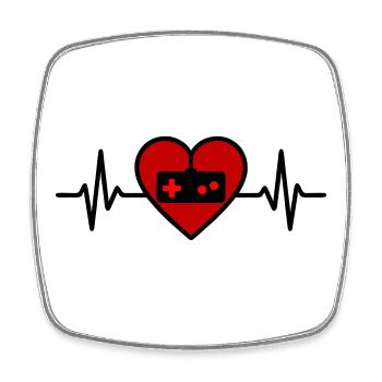 Gamer-Herz und pixelige Liebe - Viereckiger Kühlschrankmagnet - Weiß - Vorne