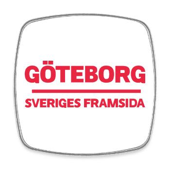 Horizon coloré de la ville de Göteborg - Magnet carré - blanc - Devant