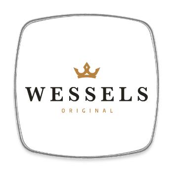 Logo original de la famille Wessels - Magnet carré - blanc - Devant