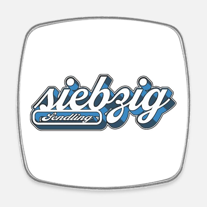 Sendling siebzig Retro München089 Minga 089  - Viereckiger Kühlschrankmagnet - Weiß