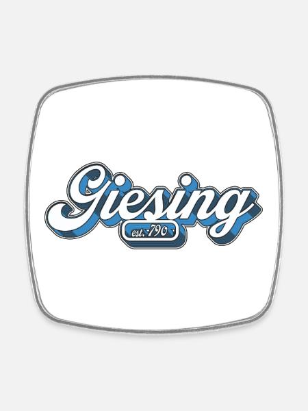 Giesing est. 790 Retro Giasing Munich Minga 089 - Magnet carré - blanc