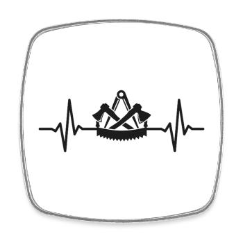 Carpenter's guild sign heartbeat carpenter - Square fridge magnet - white - Front