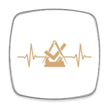 Carpenter Carpenter Guild Sign Heartbeat - Square fridge magnet - white - Front