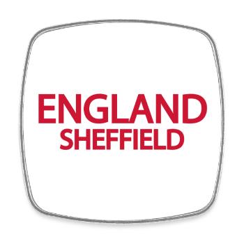 England Sheffield City Motif in Red Shades - Square fridge magnet - white - Front